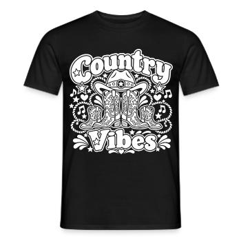 Country Vibes Cowboy Stiefel - Männer T-Shirt - Schwarz - Vorne - AI Model Male 178 light (178cm)
