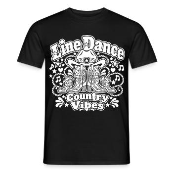 Line Dance Country Vibes - Männer T-Shirt - Schwarz - Vorne - AI Model Male 178 light (178cm)