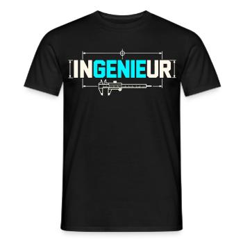 Ingenieur – Das Genie im Wort - Männer T-Shirt - Schwarz - Vorne - AI Model Male 178 light (178cm)