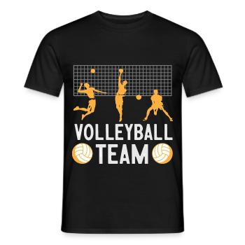 Volleyball Team – Spieler Silhouetten Orange - Männer T-Shirt - Schwarz - Vorne - AI Model Male 178 light (178cm)