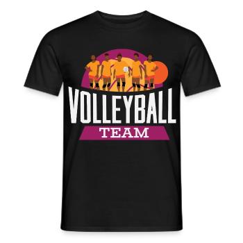 Volleyball Team – Mannschaft Retro Sonne - Männer T-Shirt - Schwarz - Vorne - AI Model Male 178 light (178cm)