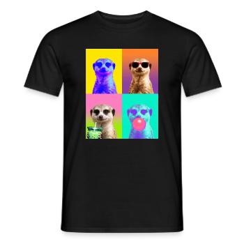 Meerkat Erdmännchen - Männer T-Shirt - Schwarz - Vorne - AI Model Male 178 light (178cm)