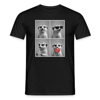 Meerkat Erdmännchen - Männer T-Shirt - Schwarz - Vorne - AI Model Male 178 light (178cm)