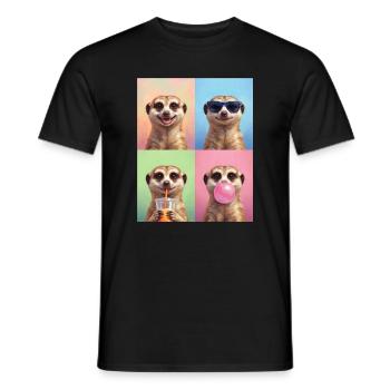 Meerkat Erdmännchen - Männer T-Shirt - Schwarz - Vorne - AI Model Male 178 light (178cm)