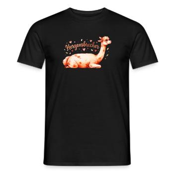 Herzensbrecher Lama Illustration - Männer T-Shirt - Schwarz - Vorne - AI Model Male 178 light (178cm)