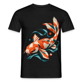 Origami Koi aus Papier - Männer T-Shirt - Schwarz - Vorne - AI Model Male 178 light (178cm)
