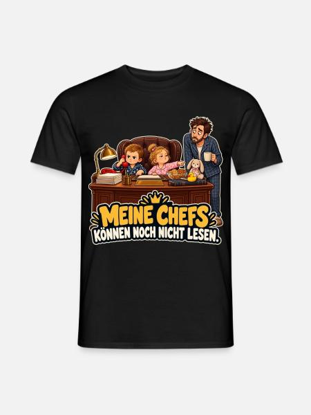 Kleine Chefs ohne Lesekenntnisse - Männer T-Shirt - Schwarz