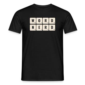 Word Nerd Letter Flieses Board Game Lover - Männer T-Shirt - Schwarz - Vorne - AI Model Male 178 light (178cm)