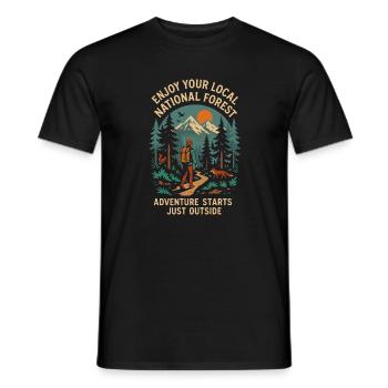 Enjoy Your Local National Forest - Männer T-Shirt - Schwarz - Vorne - AI Model Male 178 light (178cm)