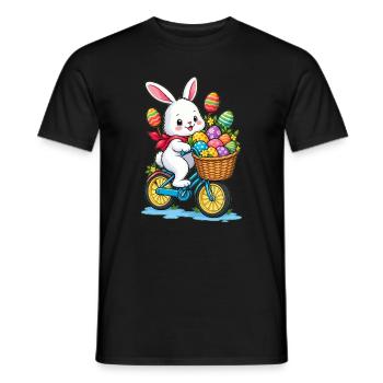 Süßes Osterhasen-Radabenteuer - Männer T-Shirt - Schwarz - Vorne - AI Model Male 178 light (178cm)
