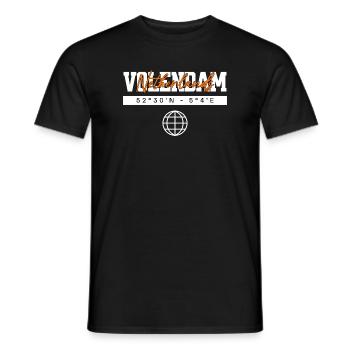 Volendam Niederlande Koordinaten Reise Souvenir - Männer T-Shirt - Schwarz - Vorne - AI Model Male 178 light (178cm)