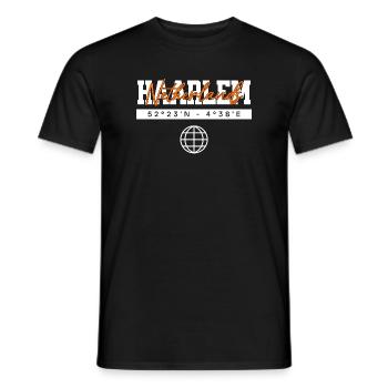 Haarlem Niederlande Koordinaten Reise Souvenir - Männer T-Shirt - Schwarz - Vorne - AI Model Male 178 light (178cm)