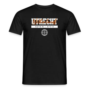 Utrecht Niederlande Koordinaten Reise Souvenir - Männer T-Shirt - Schwarz - Vorne - AI Model Male 178 light (178cm)