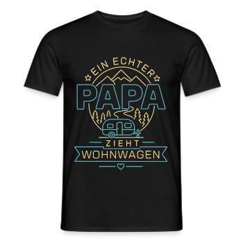 Ein echter Papa zieht Wohnwagen - Männer T-Shirt - Schwarz - Vorne - AI Model Male 178 light (178cm)