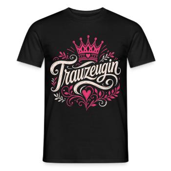 Trauzeugin Krone Hochzeit Braut - Männer T-Shirt - Schwarz - Vorne - AI Model Male 178 light (178cm)