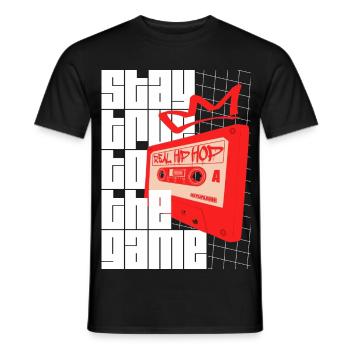 Stay True To The Game - Hip Hop Statement - Männer T-Shirt - Schwarz - Vorne - AI Model Male 178 light (178cm)