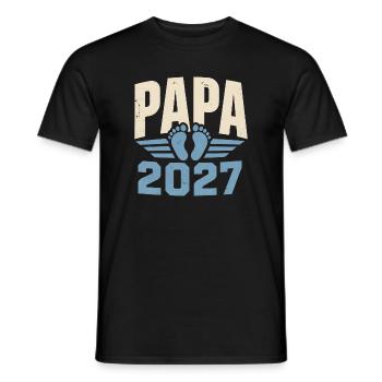 Papa 2027 Vorfreude Auf Das Erste Baby - Männer T-Shirt - Schwarz - Vorne - AI Model Male 178 light (178cm)