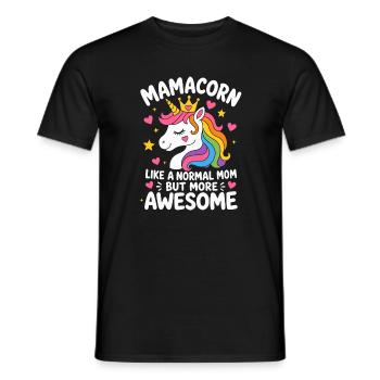 Mamacorn Normal Mom More Awesome Mama Einhorn - Männer T-Shirt - Schwarz - Vorne - AI Model Male 178 light (178cm)