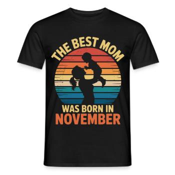Die beste Mutter wurde im November geboren – Geschenk - Männer T-Shirt - Schwarz - Vorne - AI Model Male 178 light (178cm)