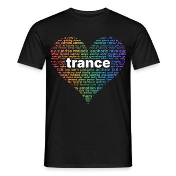 Tranceherz – Worte der Euphorie - Männer T-Shirt - Schwarz - Vorne - AI Model Male 178 light (178cm)