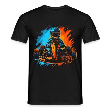 Go-Kart Motorsport Rennfahrer Jungen Herren Gokart - Männer T-Shirt - Schwarz - Vorne - AI Model Male 178 light (178cm)