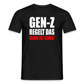 gen z regelt das - Männer T-Shirt - Schwarz - Vorne - AI Model Male 178 light (178cm)