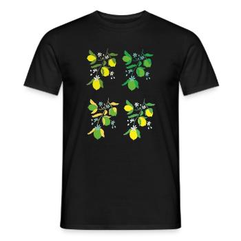 Zitronenzweig Blütenmuster - Männer T-Shirt - Schwarz - Vorne - AI Model Male 178 light (178cm)