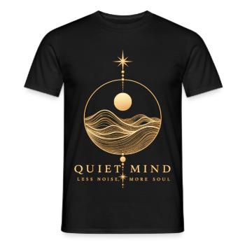 Quiet Mind Ornament Wave Gold - Männer T-Shirt - Schwarz - Vorne - AI Model Male 178 light (178cm)