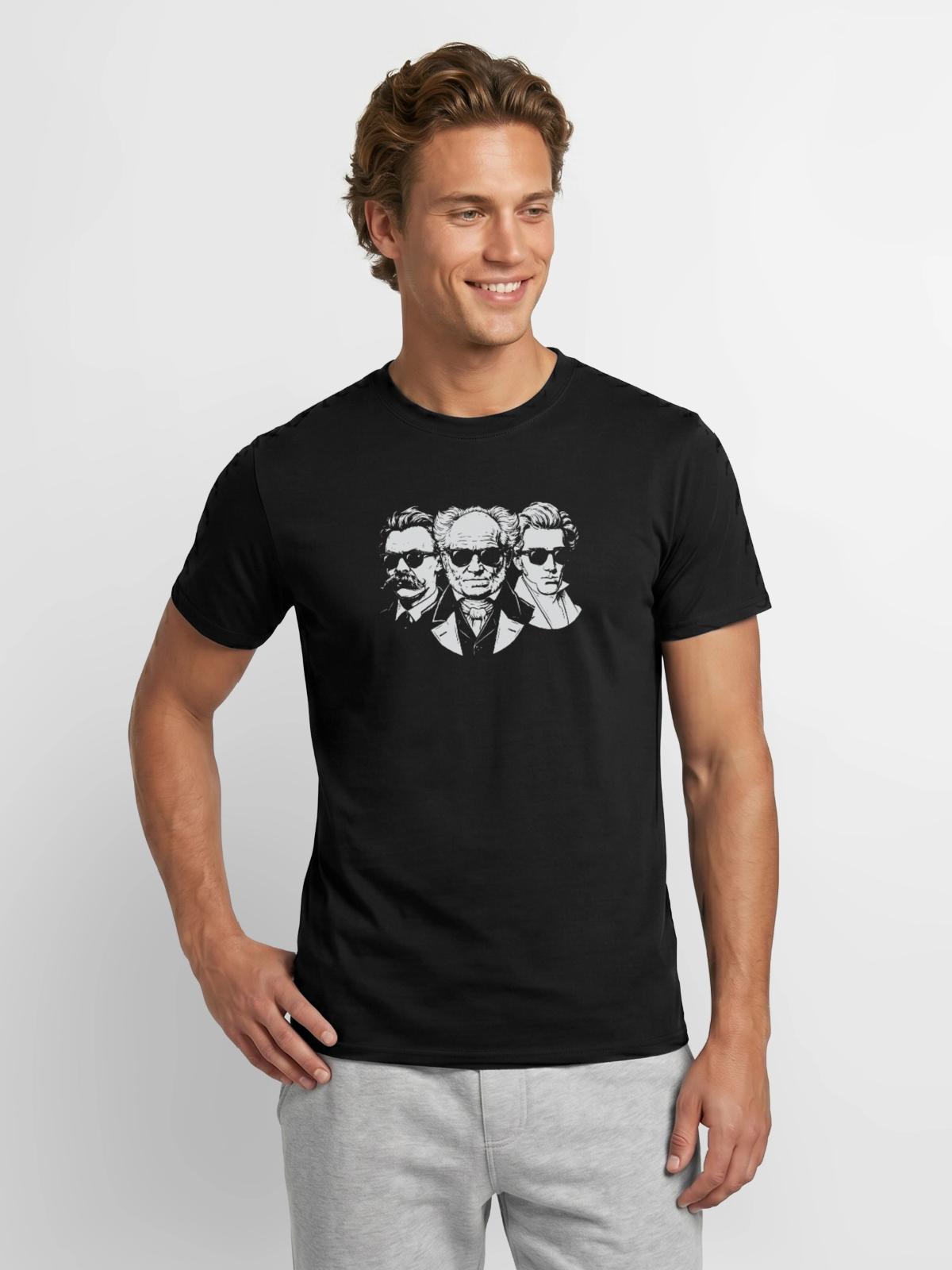 Philosophen des Existentialismus - Männer T-Shirt - Schwarz - Vorne - AI Model Male 178 light (178cm)