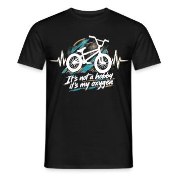 BMX Herzschlag EKG: It's Not a Hobby, It's Oxygen - Männer T-Shirt - Schwarz - Vorne - AI Model Male 178 light (178cm)