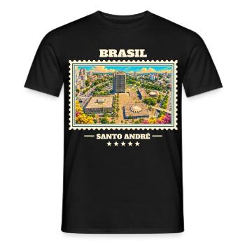 Brasilien Santo André Vintage Reisemarke - Männer T-Shirt - Schwarz - Vorne - AI Model Male 178 light (178cm)