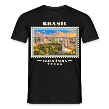 Brasilien Uberlândia Vintage Reisemarke - Männer T-Shirt - Schwarz - Vorne - AI Model Male 178 light (178cm)