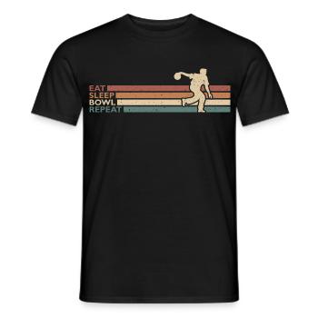 Eat Sleep Bowl Repeat Für Bowlingspieler Kegeln - Männer T-Shirt - Schwarz - Vorne - AI Model Male 178 light (178cm)