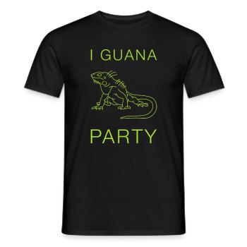 I Guana Party Leguan Wortspiel Reptil - Männer T-Shirt - Schwarz - Vorne - AI Model Male 178 light (178cm)