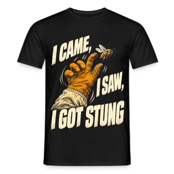 Bienen Imker I Came I Saw I Got Stung - Männer T-Shirt - Schwarz - Vorne - AI Model Male 178 light (178cm)