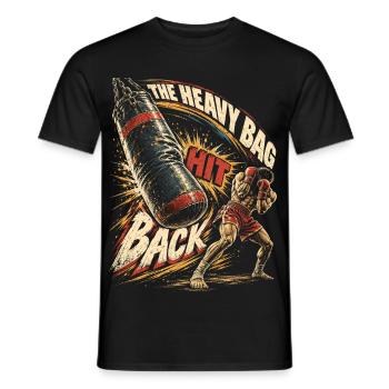 Muay Thai Thaiboxen The Heavy Bag Hit Back - Männer T-Shirt - Schwarz - Vorne - AI Model Male 178 light (178cm)