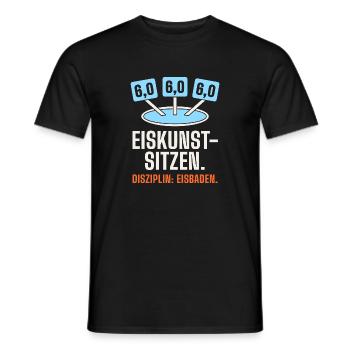 Eiskunstsitzen – Eisbaden lustig mit Wertung 6,0 - Männer T-Shirt - Schwarz - Vorne - AI Model Male 178 light (178cm)