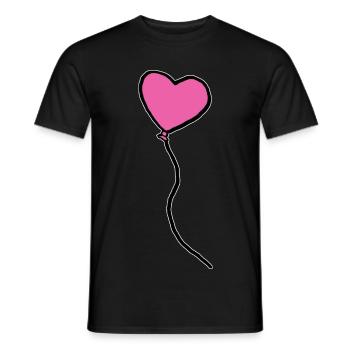 Pinker Herzluftballon - Männer T-Shirt - Schwarz - Vorne - AI Model Male 178 light (178cm)