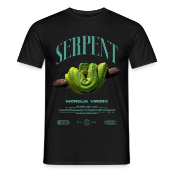 Green Tree Python Modern Reptile Keeper Streetwear - Männer T-Shirt - Schwarz - Vorne - AI Model Male 178 light (178cm)