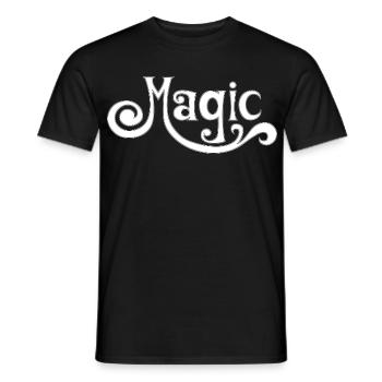 Magic Magie magisch psychedelic sixties Typo  - Männer T-Shirt - Schwarz - Vorne - AI Model Male 178 light (178cm)