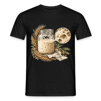 Lebendige Kultur – Sauerteigillustration - Männer T-Shirt - Schwarz - Vorne - AI Model Male 178 light (178cm)