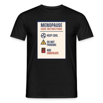 Wechseljahrespflegeanleitung – lustiges Geschenk - Männer T-Shirt - Schwarz - Vorne - AI Model Male 178 light (178cm)