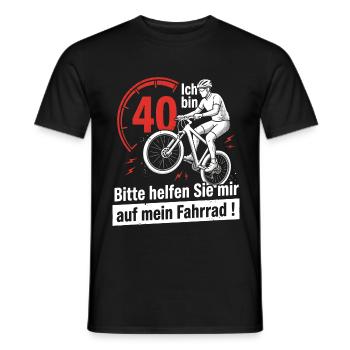 Fahrrad 40. Geburtstag Lustiger Radfahrer Spruch - Männer T-Shirt - Schwarz - Vorne - AI Model Male 178 light (178cm)