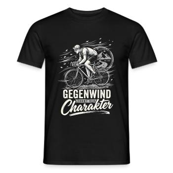 Gegenwind Formt Den Charakter Rennrad Retro Spruch - Männer T-Shirt - Schwarz - Vorne - AI Model Male 178 light (178cm)