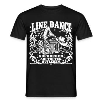 Line Dance Western Flair - Männer T-Shirt - Schwarz - Vorne - AI Model Male 178 light (178cm)