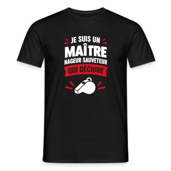 Rettungsschwimmer, der rockt - Männer T-Shirt - Schwarz - Vorne - AI Model Male 178 light (178cm)