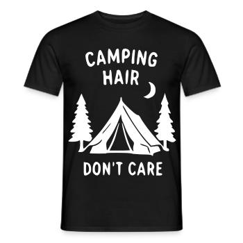 Camping Hair Don't Care - Männer T-Shirt - Schwarz - Vorne - AI Model Male 178 light (178cm)