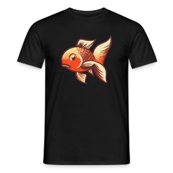 Goldfisch mit großen Flossen – Retro - Männer T-Shirt - Schwarz - Vorne - AI Model Male 178 light (178cm)