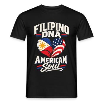 Philippinisches Blut Amerikanische Wurzeln - Männer T-Shirt - Schwarz - Vorne - AI Model Male 178 light (178cm)