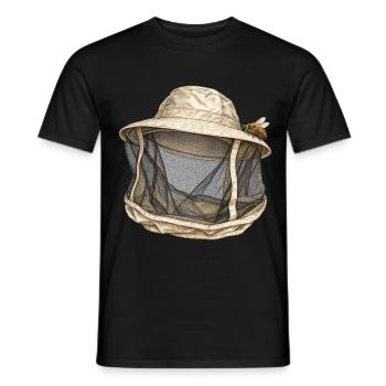 Biene vor dem Schleier – Imkerei - Männer T-Shirt - Schwarz - Vorne - AI Model Male 178 light (178cm)